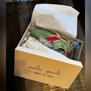 NWT Mila Paoli Mint and Pink Colors Italian Made Sneakers Beautiful and Soft 7.5